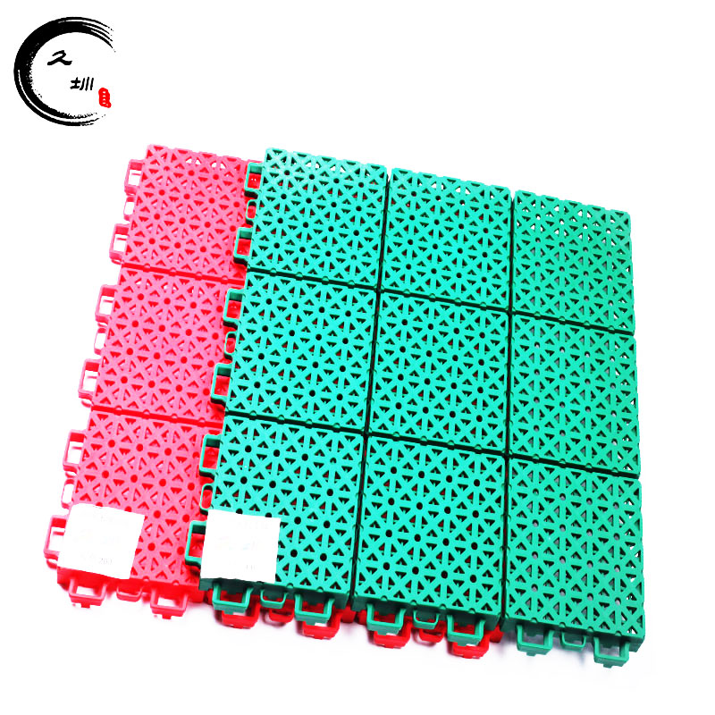 懸浮地板籃球場 幼兒園室外籃球場室內(nèi)輪滑教室防滑地板塑膠運動拼裝地墊 綠色